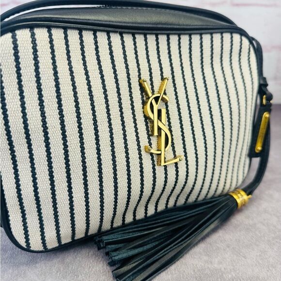 YSL Yves Saint Laurent 2021 Medium Canvas Lou Striped Nautical Camera Bag - Picture 4 of 15